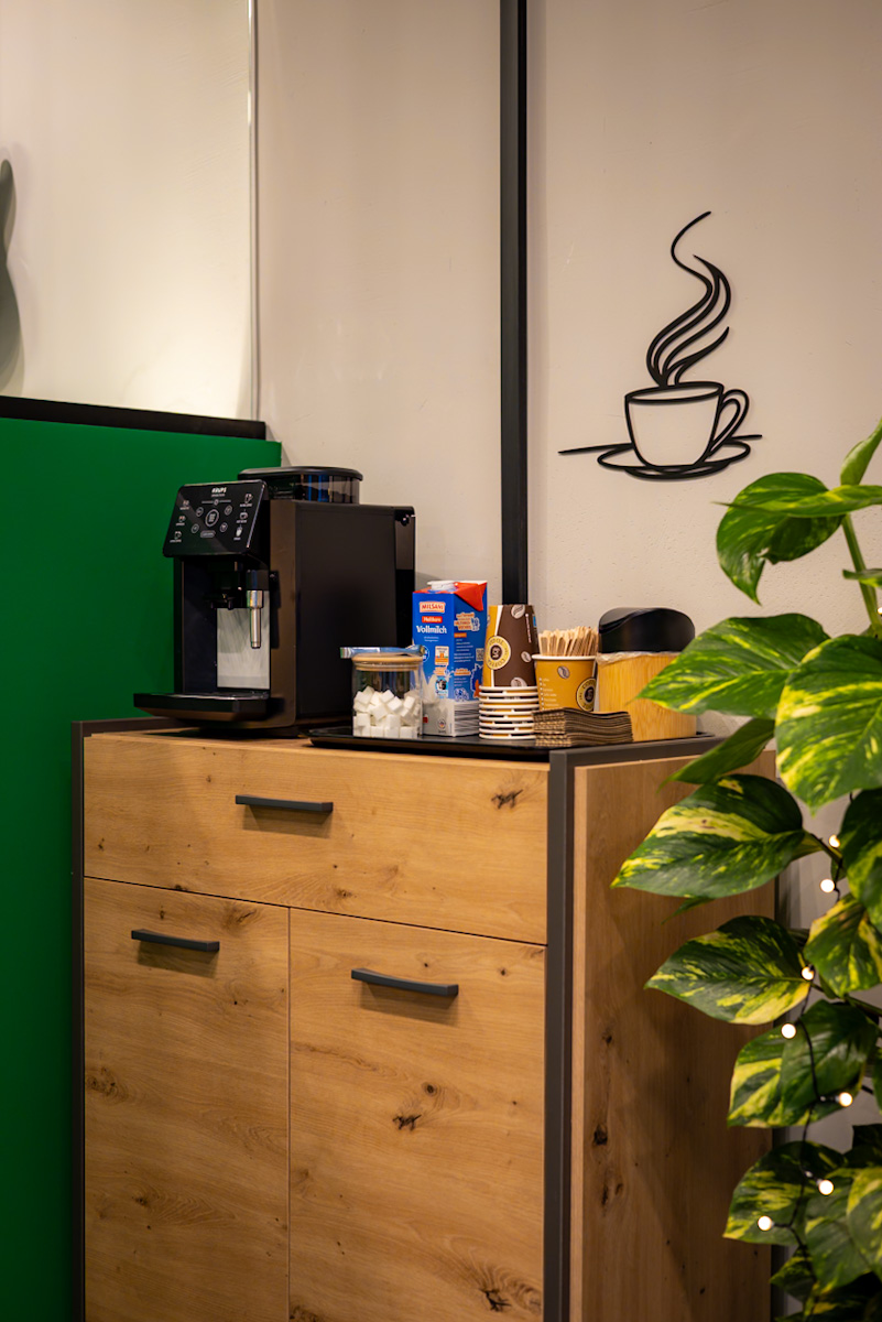 Kaffeeecke im Fachgeschäft von OhrPunkt